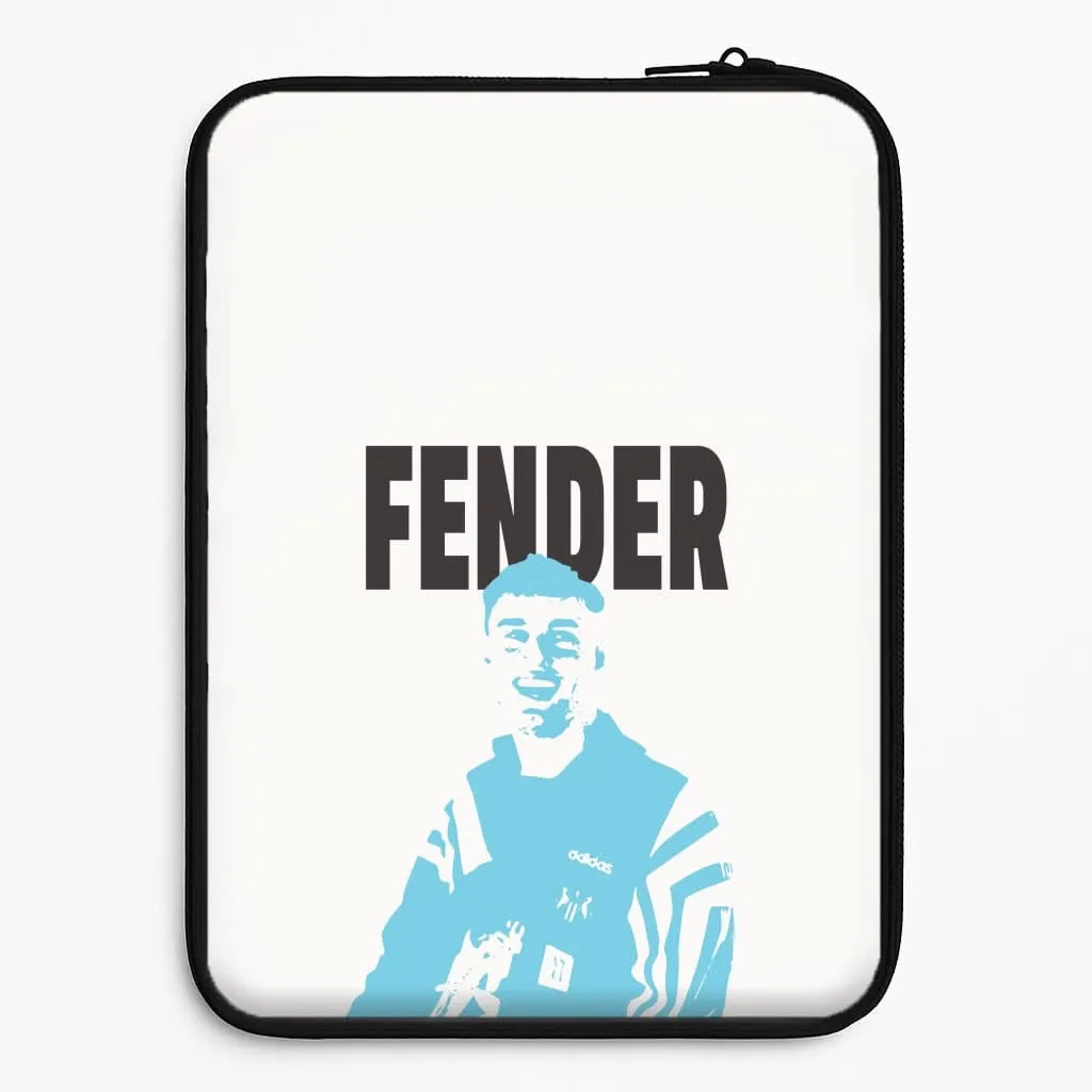 Lightweight Build Simple Finish Fender Silhouette Blue Laptop Sleeve