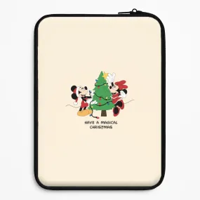 Luxury Texture Finish Flexible Layer Design Festive Fairytale Mice - Christmas Laptop Sleeve