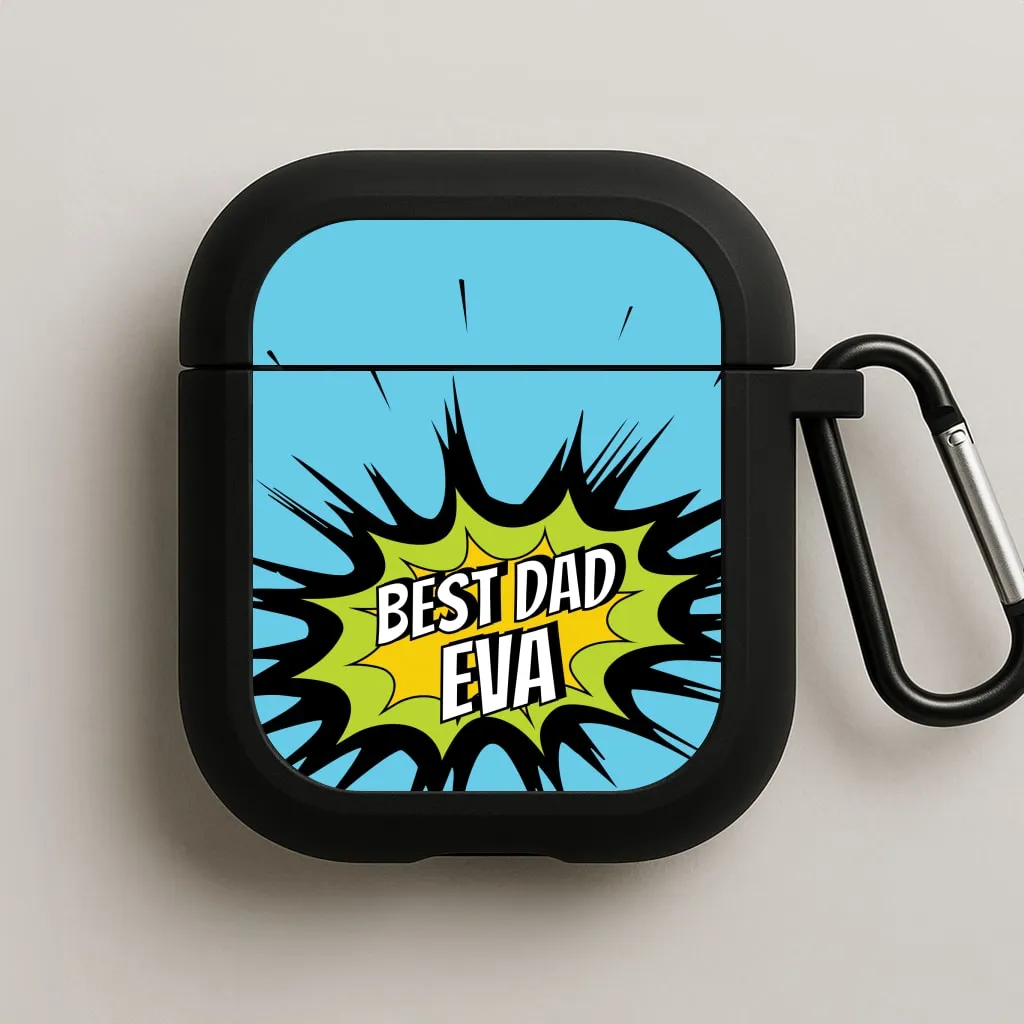 Soft Smooth Pouch Protective Tech Gear Comic Book Best Dad Eva AirPods Case