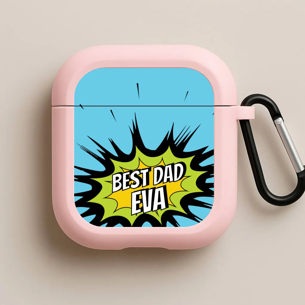 Comic Book Best Dad Eva AirPods Case Creative Color Pattern