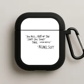 lightweight handmade leather airpods case Michael Scott Quote AirPods Case