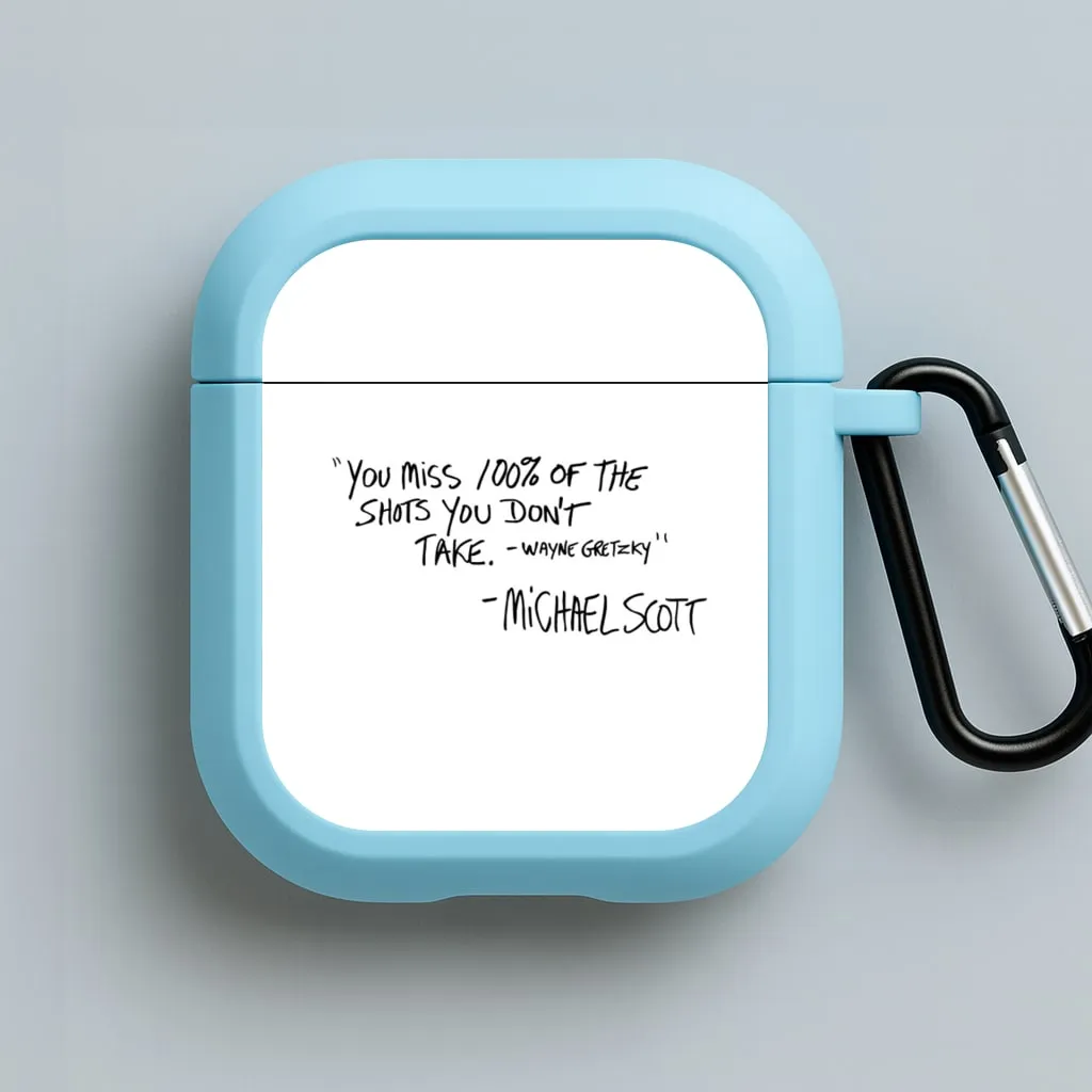 vivid ergonomic portable soft leather airpods case Michael Scott Quote AirPods Case