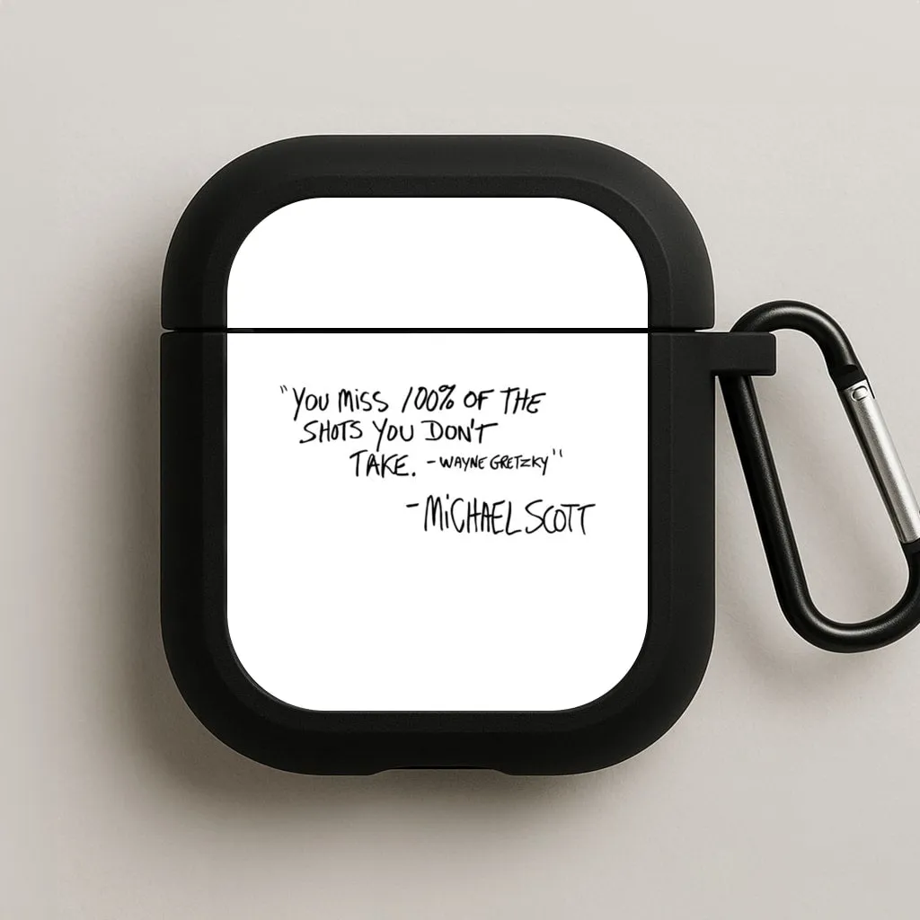 lightweight handmade leather airpods case Michael Scott Quote AirPods Case