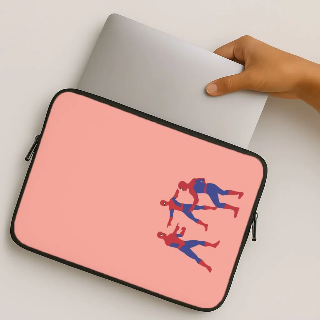 Durable Edge Finish Patterned Design Spider Hero Pointing Meme Laptop Sleeve