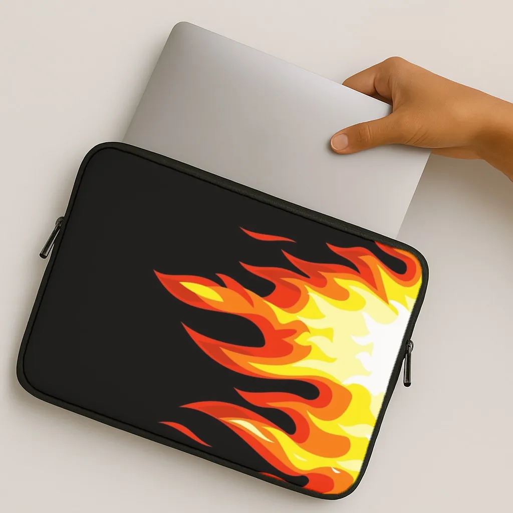 Protective Detail Black Flame  Laptop Sleeve