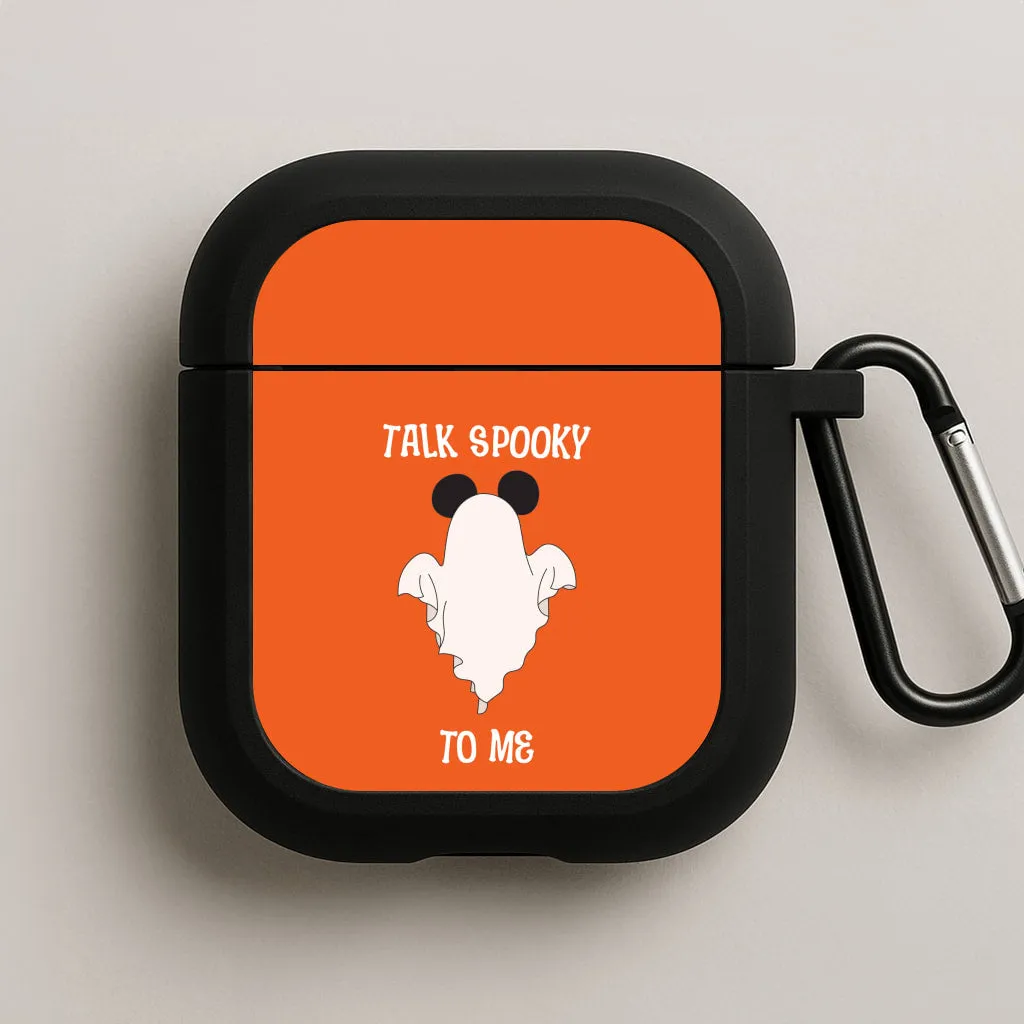 compact ergonomic silicone case Talk Spooky To Me Mouse Ghost AirPods Case
