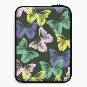 Outdoor Use Easy Access Colourful Butterfly Stamps Pattern Laptop Sleeve