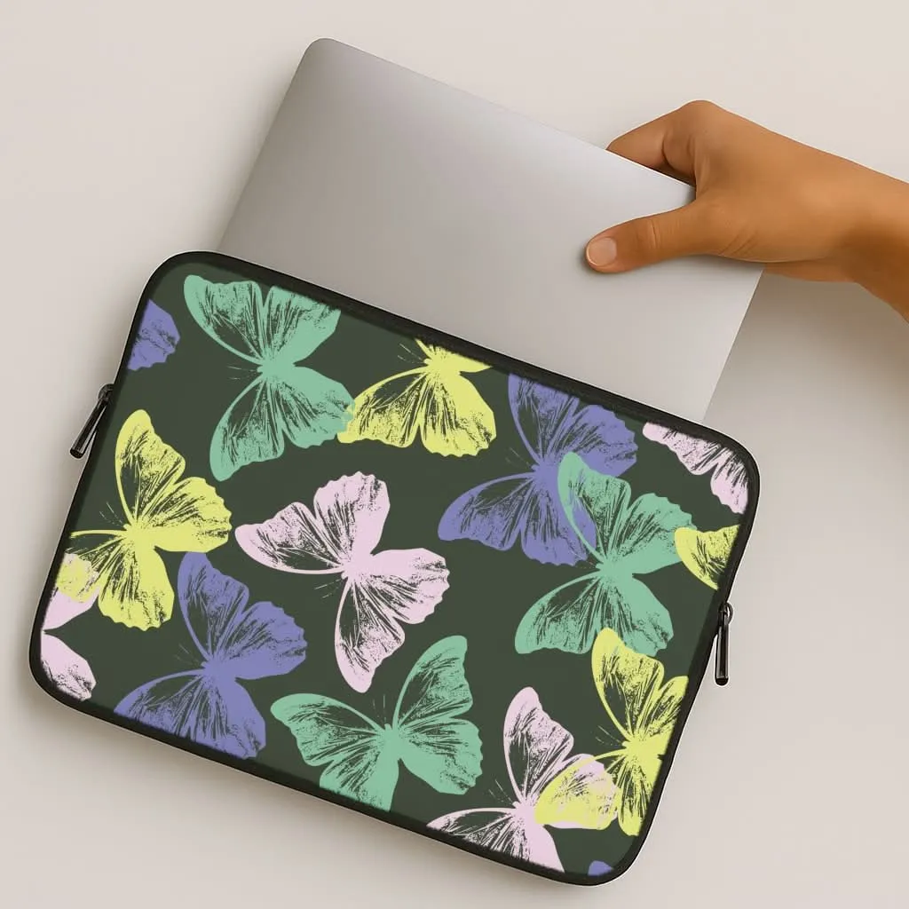Protective Pattern Texture Protective Design Layer Colourful Butterfly Stamps Pattern Laptop Sleeve
