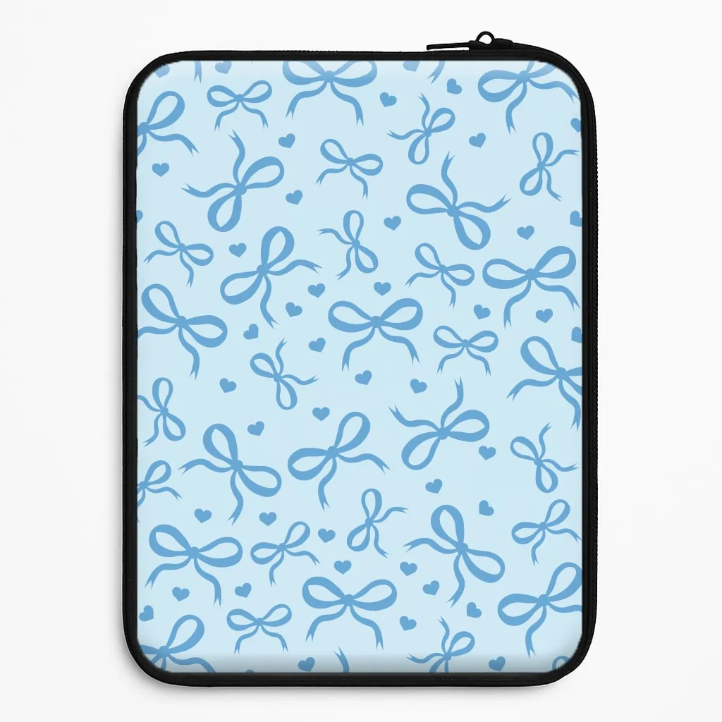 Port Protection Protective Look Coquette Bows And Hearts Navy Blue Laptop Sleeve