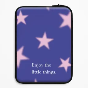 Enjoy The Little Things Dark Purple Laptop Sleeve Soft touch finish Hybrid Texture Layer