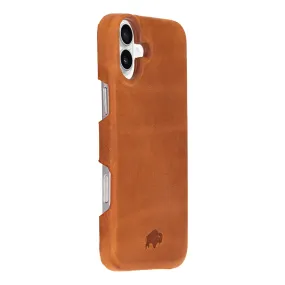 Mason Full-Grain Leather MagSafe Case ?C iPhone 16, Golden Brown Durable Design Texture