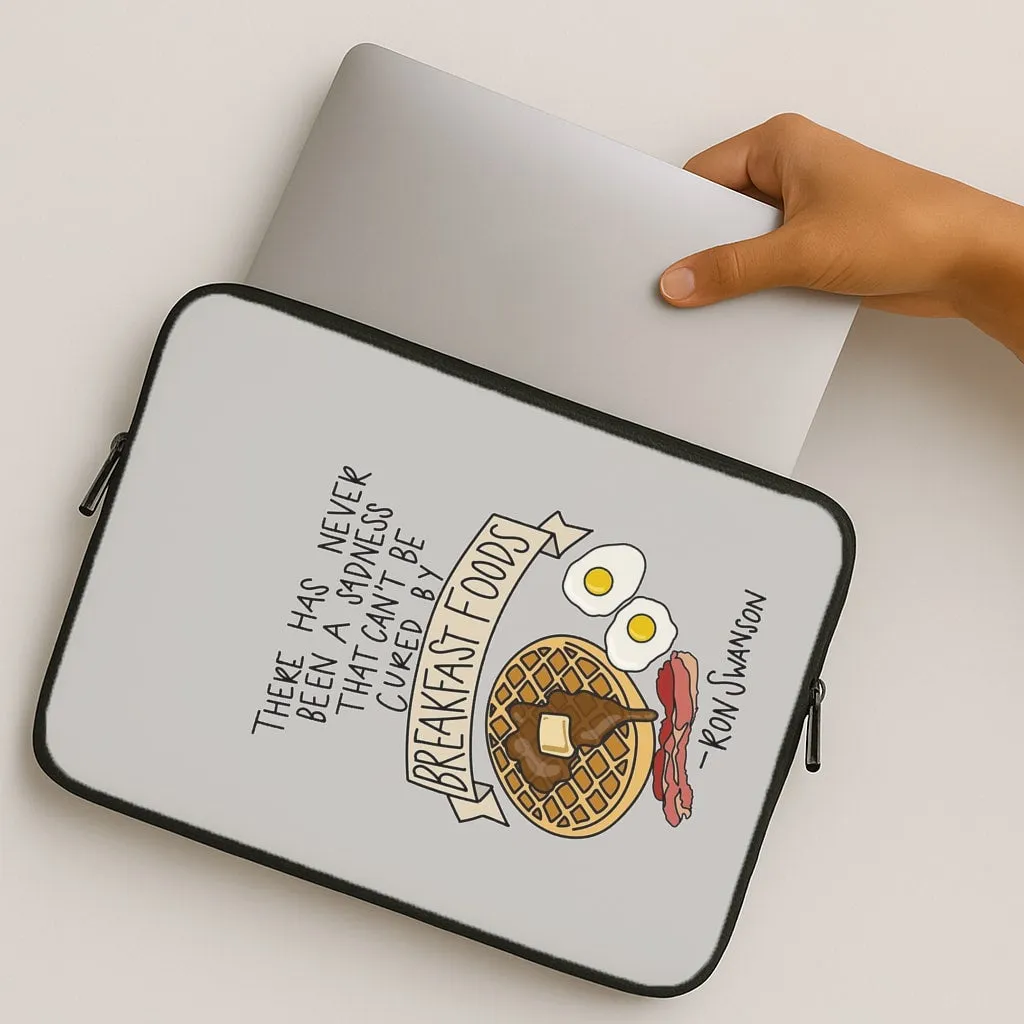 Flexible Texture Printed Artwork Breakfast Foods - Parks Laptop Sleeve