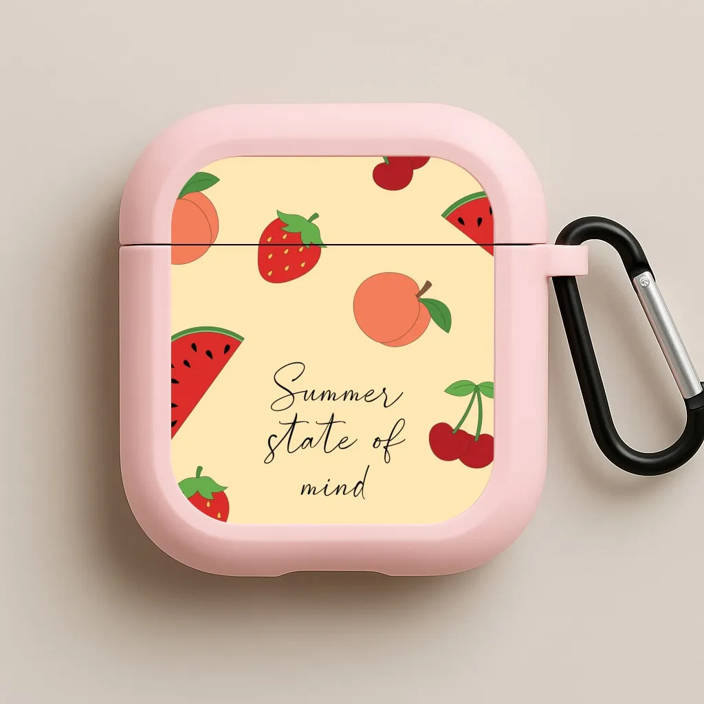 lightweight ergonomic silicone travel shell custom logo airpods protector Summer State Of Mind Fruits Pattern AirPods Case