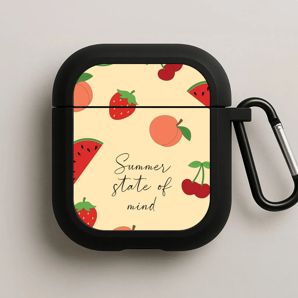 Summer State Of Mind Fruits Pattern AirPods Case Compact Sport Organizer