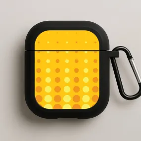 durable travel pastel protector Yellow And Orange Dots Abstract Pattern AirPods Case