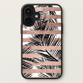 Premium Edge Premium Pattern Design Rose Gold Tropical Palm Leaf Pattern Phone Case