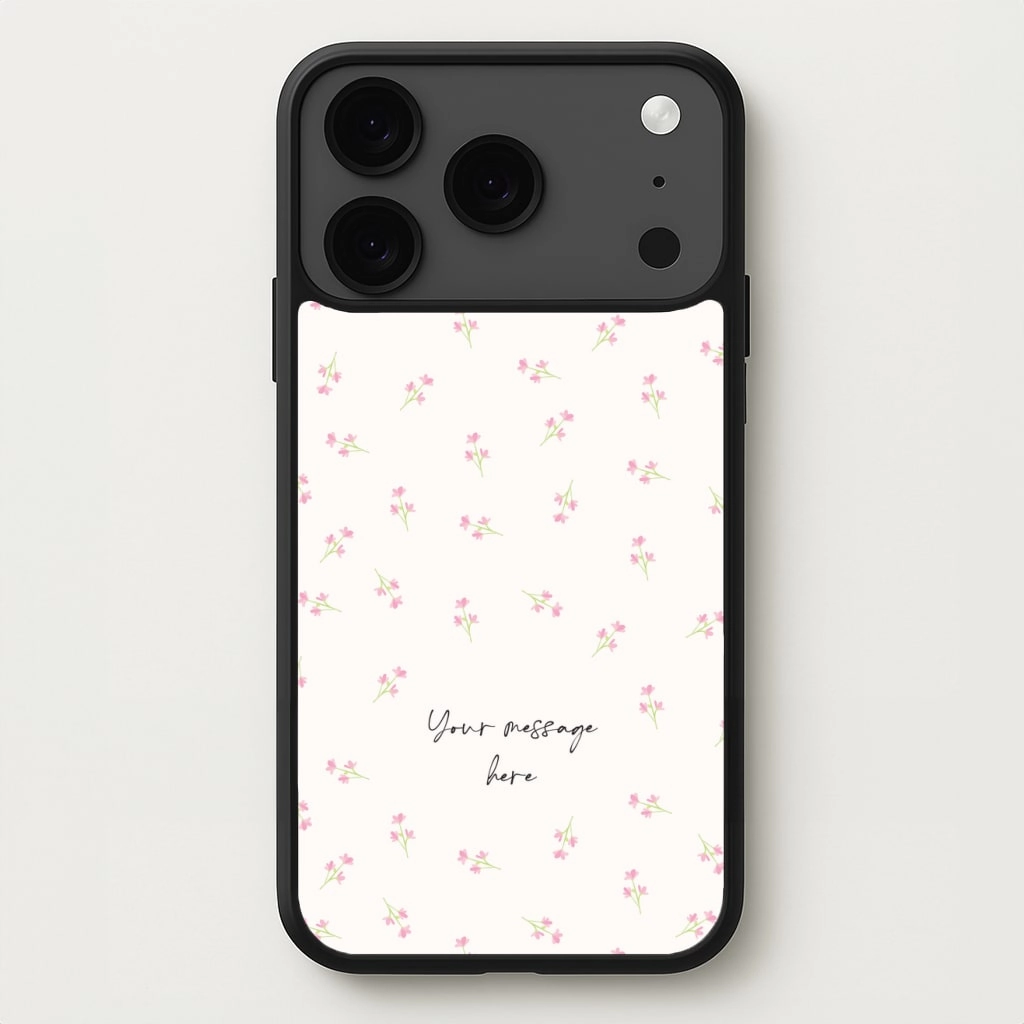 Floral Personalised Message Phone Case Grip Texture anti fingerprint