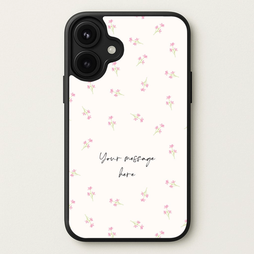 Minimal Shield Minimal Look Floral Personalised Message Phone Case