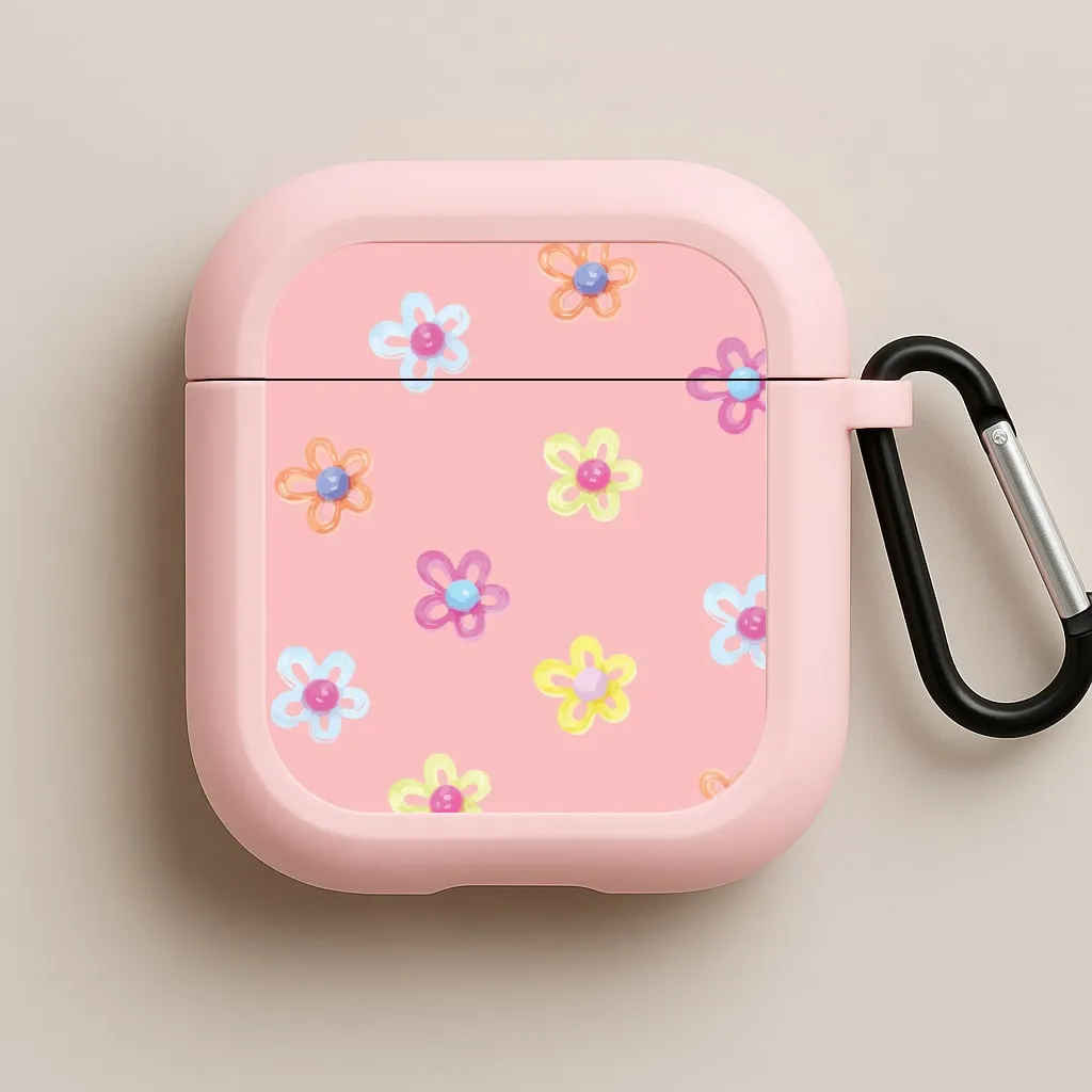 Flower Gems Pattern AirPods Case minimalist earbuds guard Soft Smooth Organizer