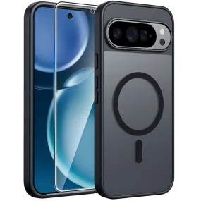 Modern Texture Flexible Touch FNTCASE for Google Pixel 10 Pro XL/ 9 Pro XL 6.8 Inch Phone Case: Magnetic Translucent Matte Shockproof Slim Phone Cover - Military Grade Drop Proof Hard Back Anti-Fingerprint Protective Case