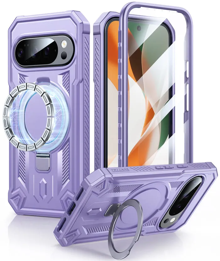 Luxury Feel FNTCASE for Google Pixel 10 Pro XL/ 9 Pro XL Case with Ring Holder Magnetic Kickstand Military Grade Shockproof Protective Rugged Cell Phone Cover