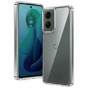 FNTCASE for Moto G 5G 2024 6.6 inch Clear Case: Wireless Charging Anti Yellowing Shockproof Phone Case Polished Edge Smooth Layer Texture