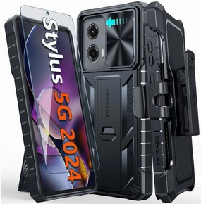 FNTCASE For Moto G Stylus 5G 2024 Phone Case: Rugged Protective Phone Case with Belt Clip Holster, Sliding Camera Lens Cover, and Kickstand Lightweight texture
