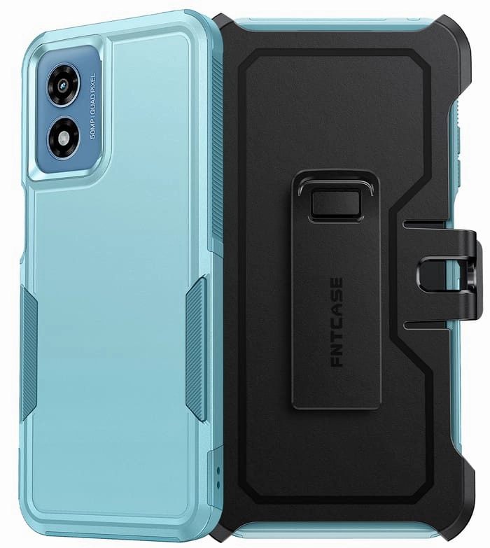 FNTCASE for Motorola Moto G Play 4G 2024 Case: Dual Layer Military Grade Drop Protection Phone Cover with Belt-Clip Holster | Rugged Durable Heavy Duty Shockproof Protective Bumper Tough Elegant Design Layer