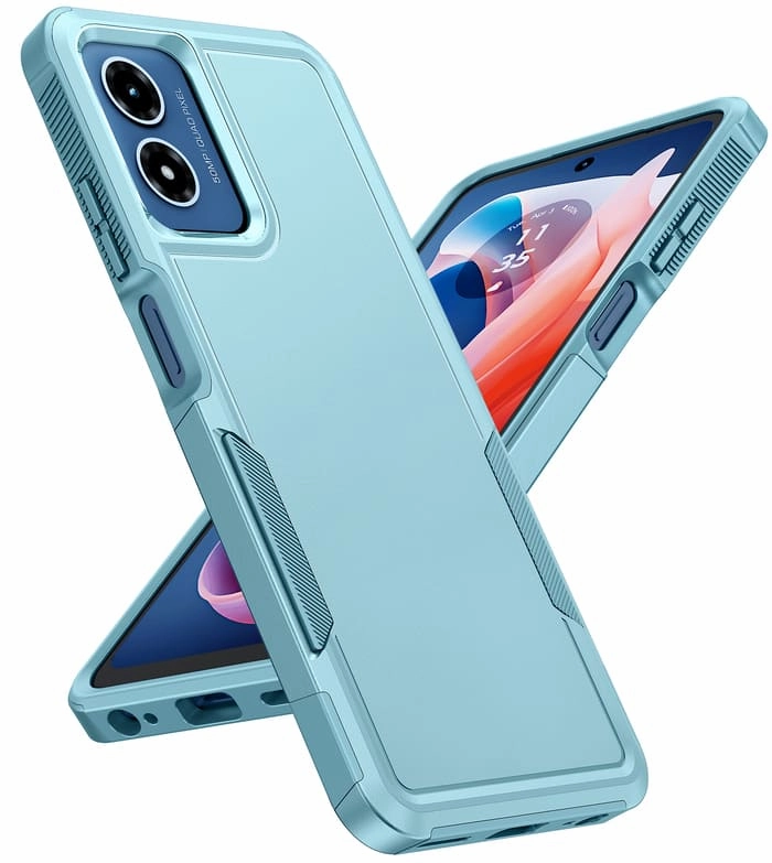 Stylish Finish Texture FNTCASE for Motorola Moto G Play 4G 2024 Phone Case: Protective Phone Cover Dual Layer Military Grade Drop Proof