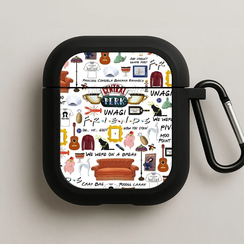 Friends Collage AirPods Case Trendy Carry Bag premium texture case