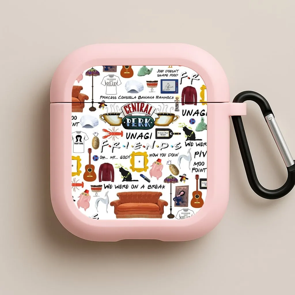 Durable Rubber Finish Friends Collage AirPods Case