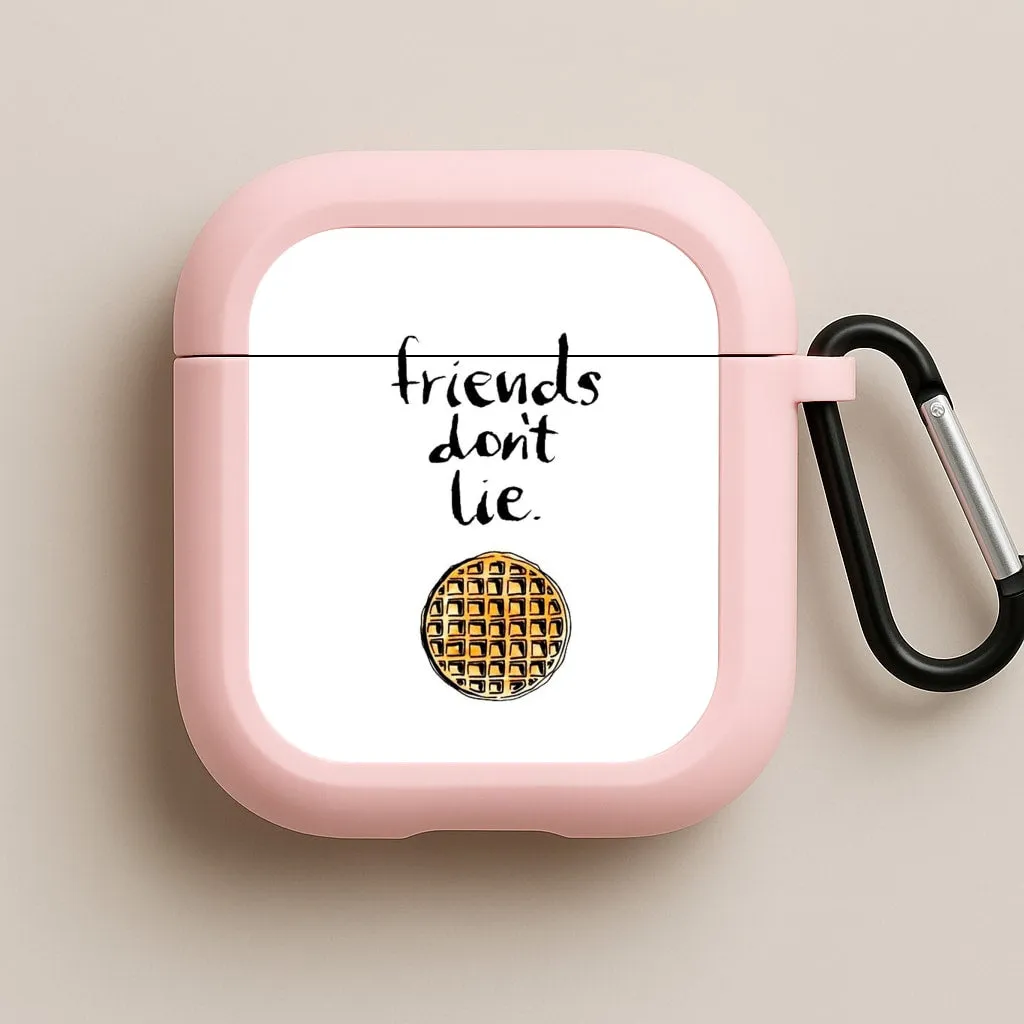 Friends Don't Lie Waffle AirPods Case Trendy Portable Organizer minimalist everyday airpods shell