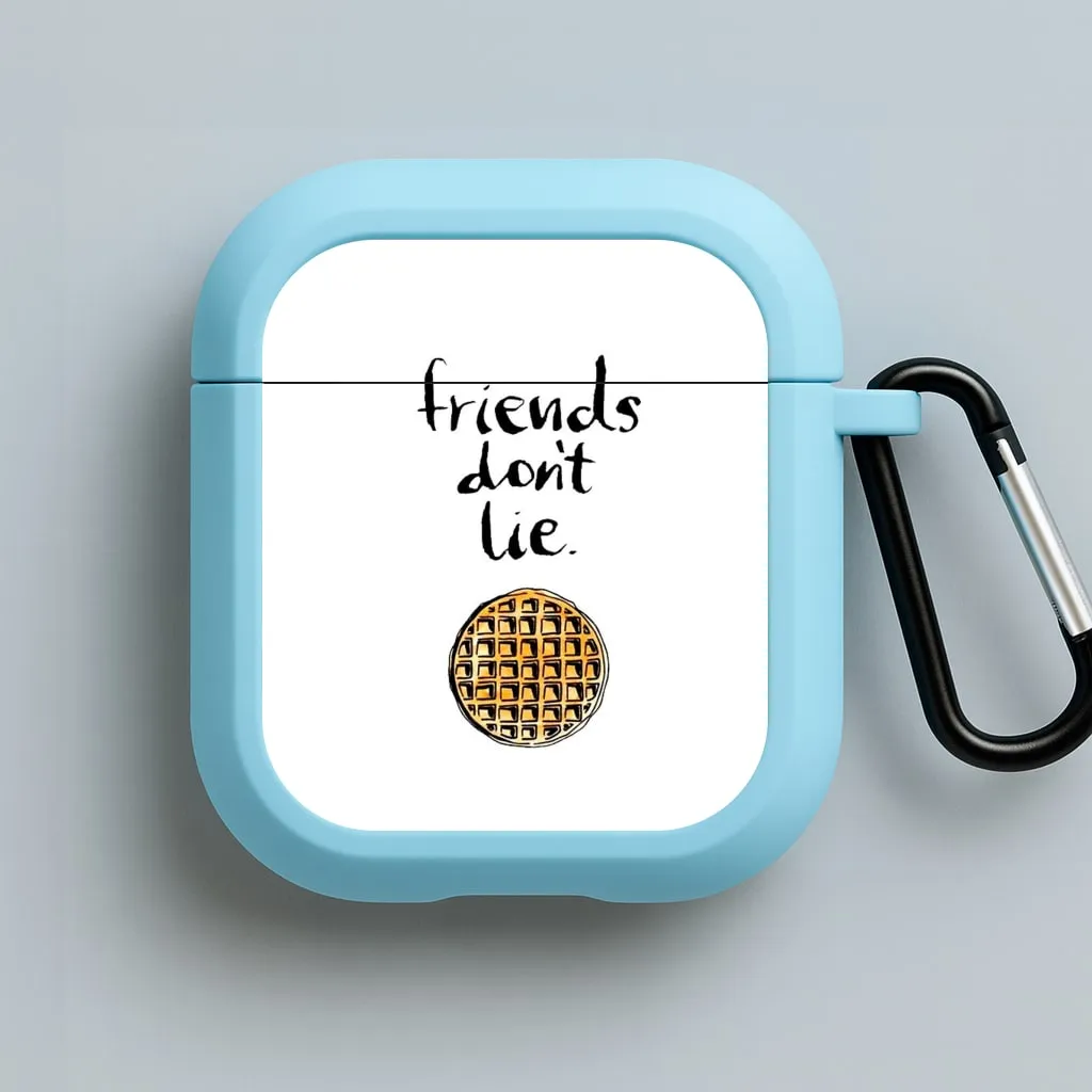 soft pastel airpods shell Travel Smart Organizer Friends Don't Lie Waffle AirPods Case