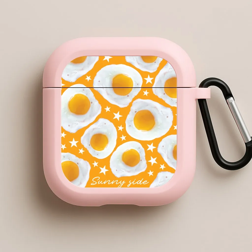 Sunny Side Up Egg Pattern AirPods Case Soft Travel Shell