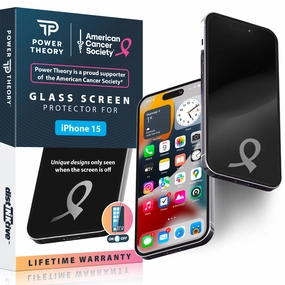 Eye Protection Guard scratchproof display cover iPhone 15 Tempered Glass Screen Protector Benefitting The American Cancer Society [2-Pack]