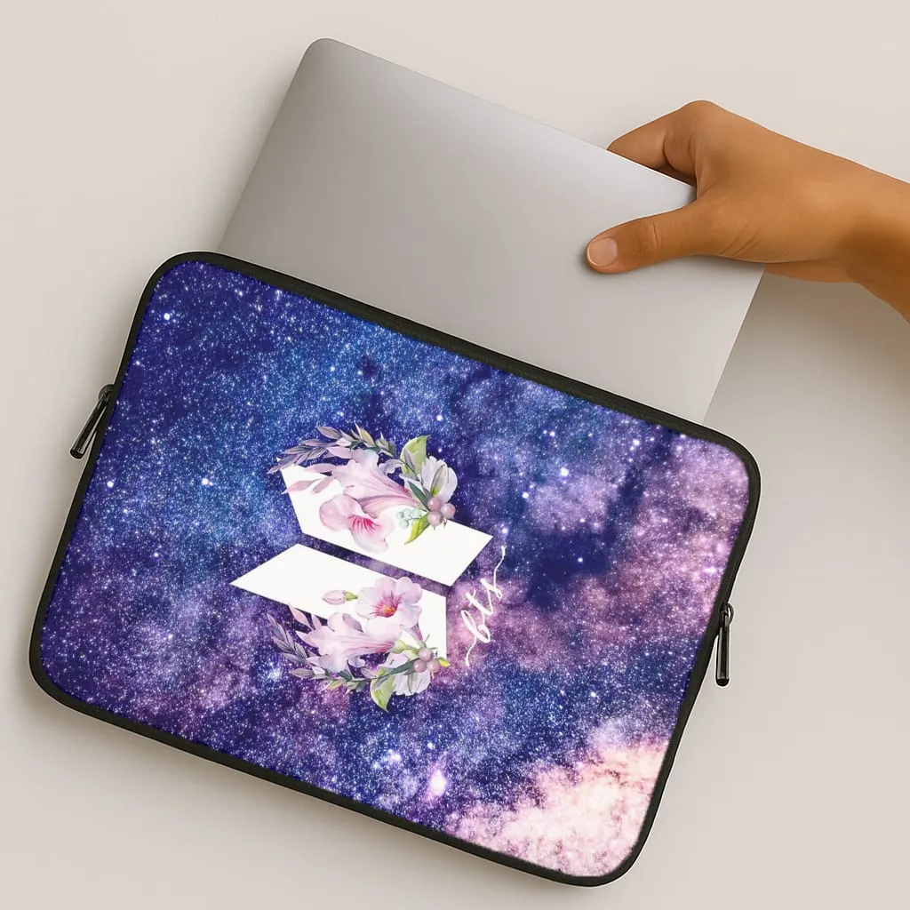 Galaxy Floral K-Pop Band Logo Laptop Sleeve Polished Style Rugged Feel