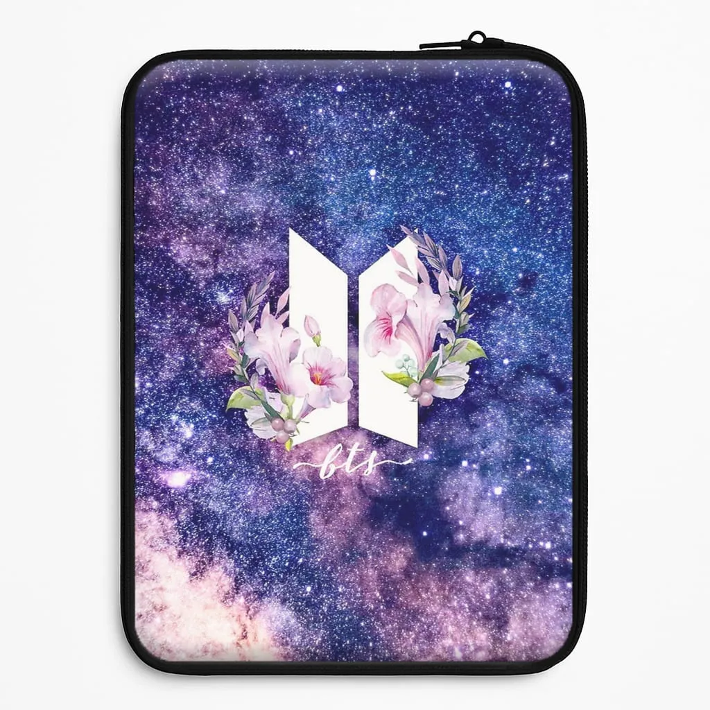 Refined Protection Matte Touch Galaxy Floral K-Pop Band Logo Laptop Sleeve