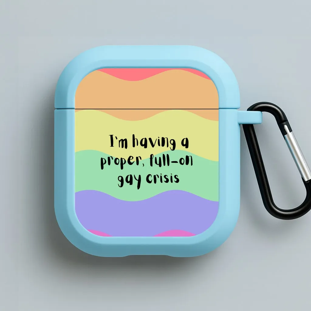 Durable Compact Cover soft pastel hybrid travel protector Gay Crisis - Heart TV AirPods Case