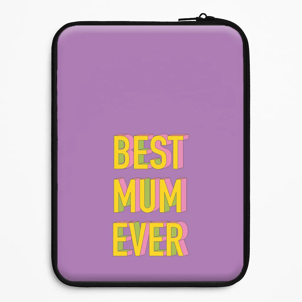 Premium Surface Finish Geometric Best Mum Ever Laptop Sleeve