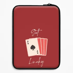 Get Lucky Set Of Cards Laptop Sleeve Hybrid Finish Texture
