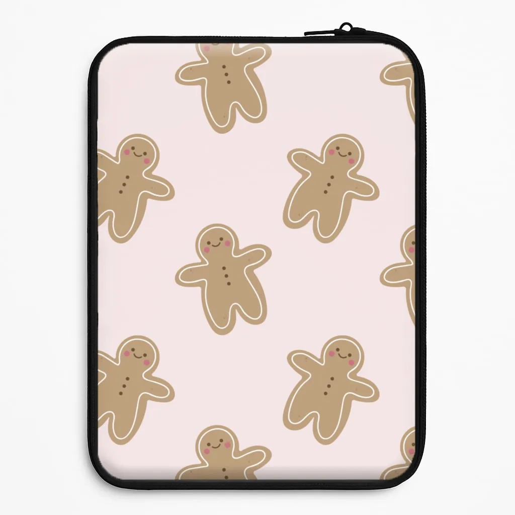 Soft Protection Elegant Texture Layer Gingerbread Men Christmas Pattern Laptop Sleeve