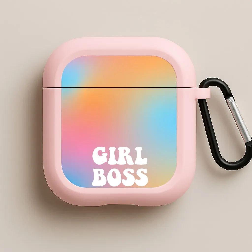 sleek portable airpods shell Girl Boss - Aesthetic Quote AirPods Case
