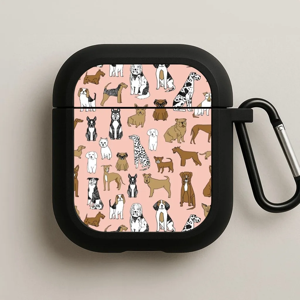 anti loss airpods cover Dog Breeds - Animal Pattern AirPods Case