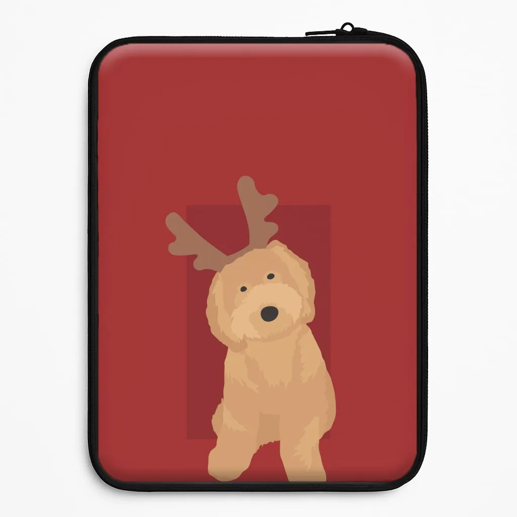 Soft Frame Scratch Block Dog Christmas Ears Laptop Sleeve