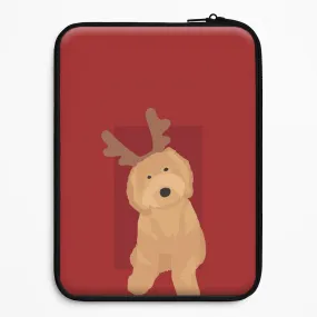 Soft Frame Scratch Block Dog Christmas Ears Laptop Sleeve