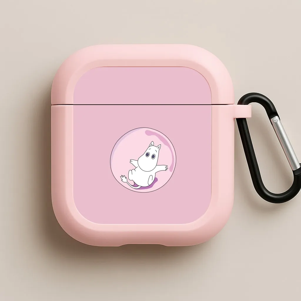 Moomin In A Pink Bubble  AirPods Case dust resistant case