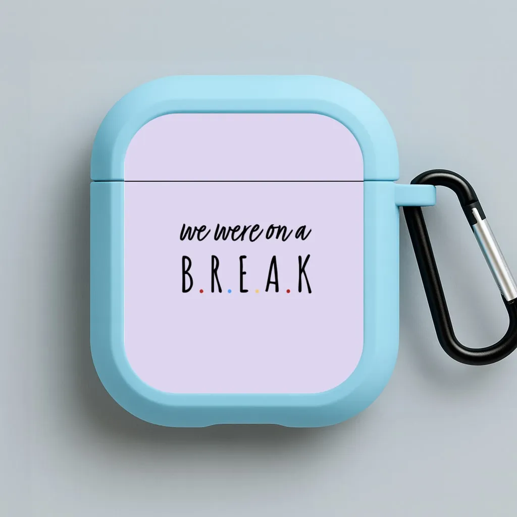 We Were On A Break AirPods Case minimalistic pocket airpods case Creative Rubber Bag