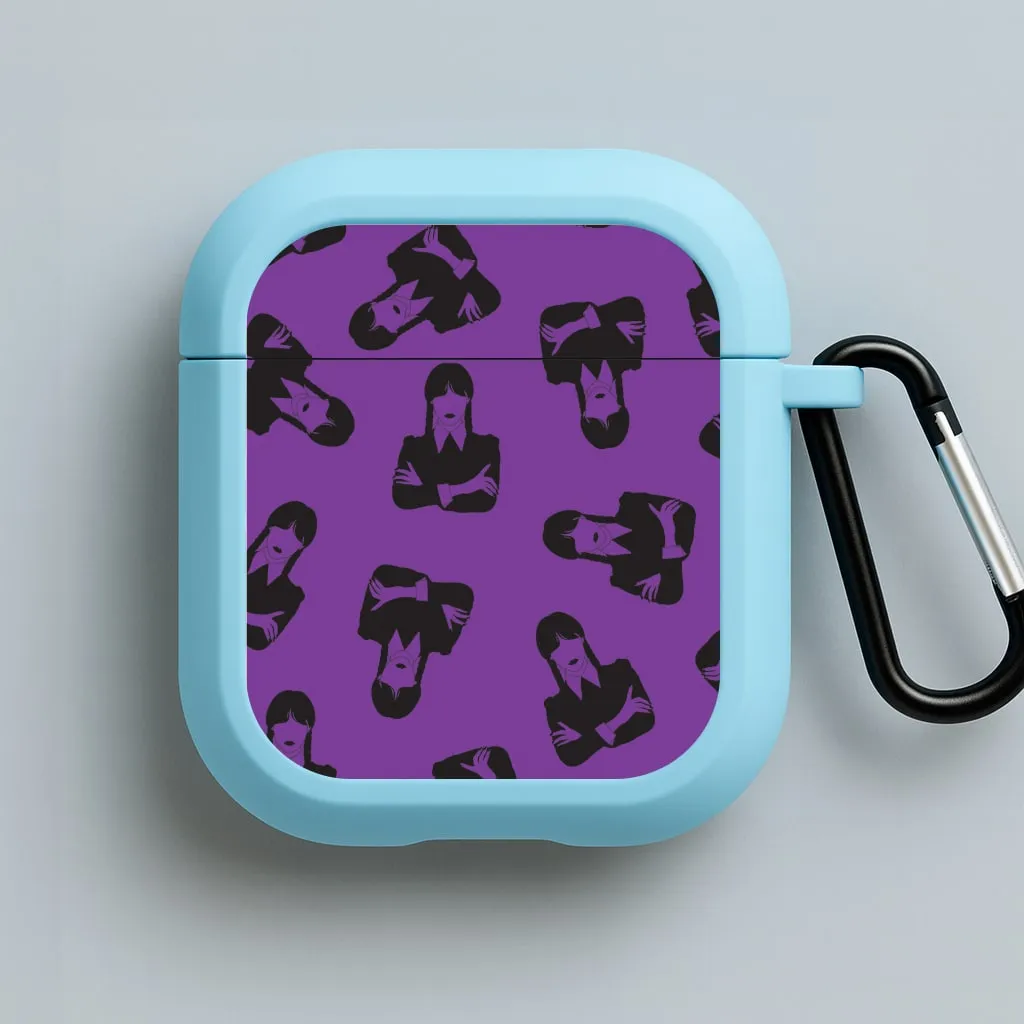 Addams Pattern AirPods Case airpods case for active users Portable Everyday Pouch