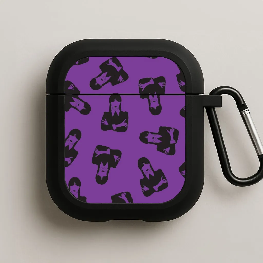 Addams Pattern AirPods Case protective mini pouch durable sports silicone protector