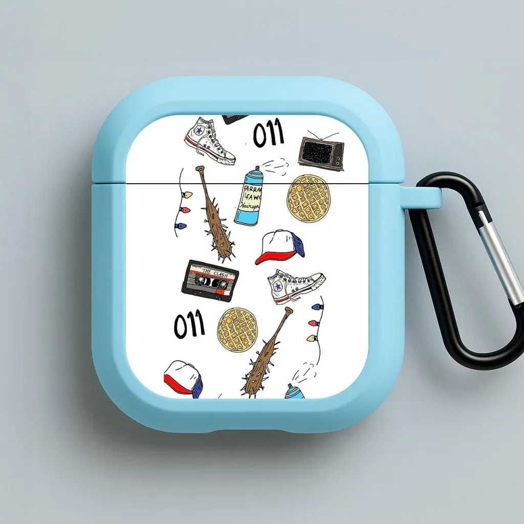 Stranger Drawings AirPods Case portable pastel neon silicone protector soft pastel gradient airpods protector